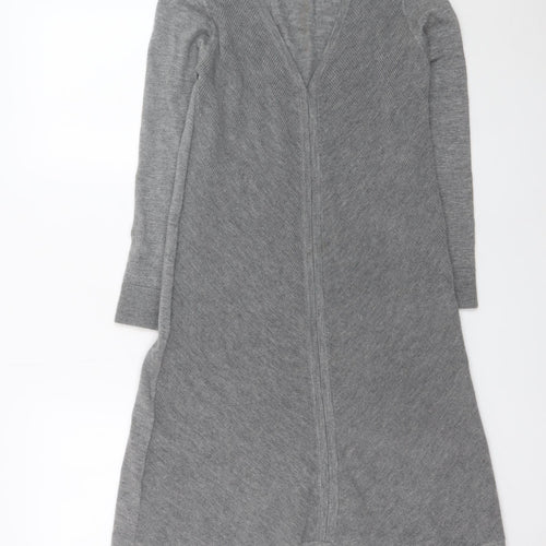 The White Company Women Grey Size 12 Wool Cashmere Knit Midi A-Line Dress