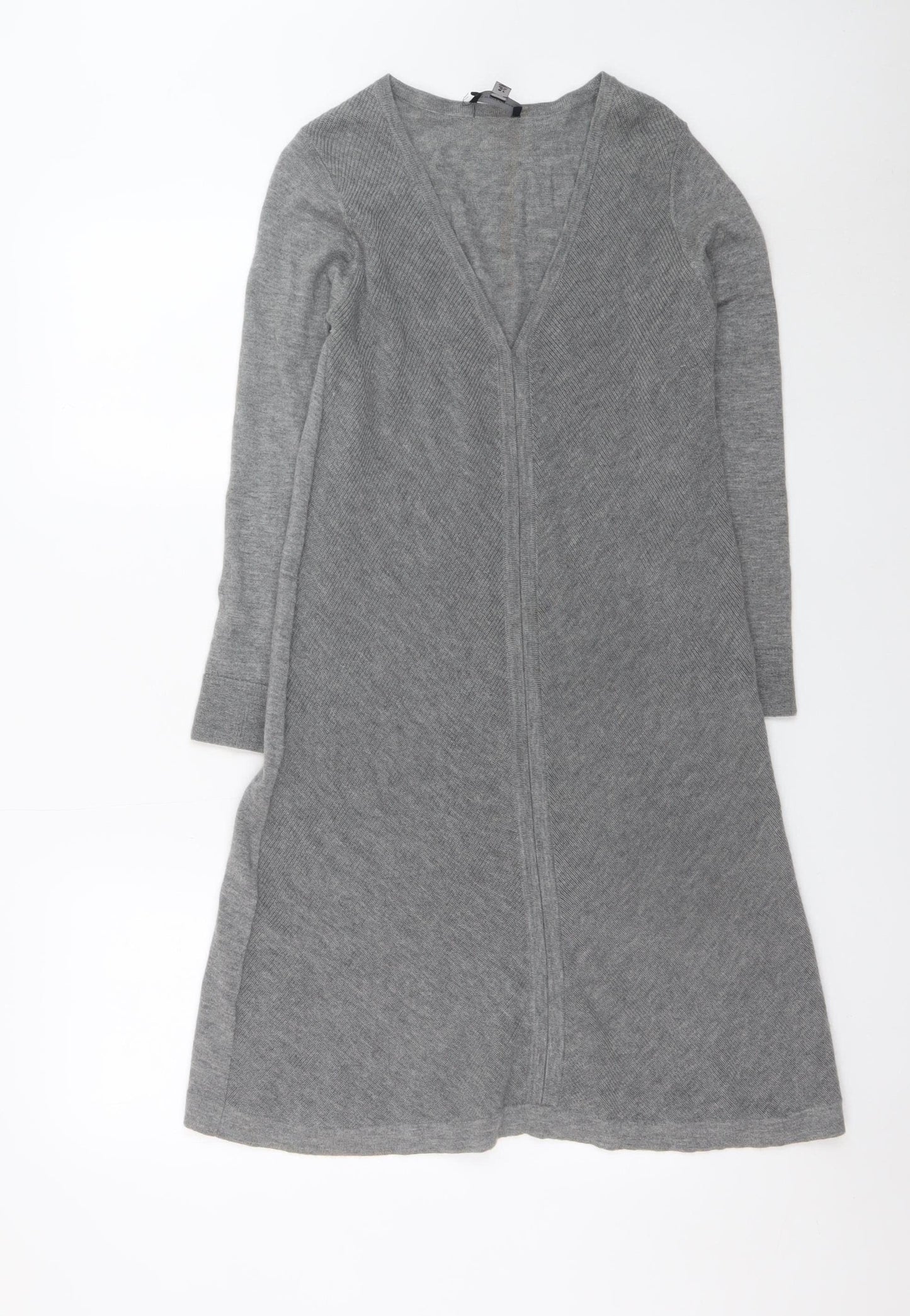The White Company Women Grey Size 12 Wool Cashmere Knit Midi A-Line Dress