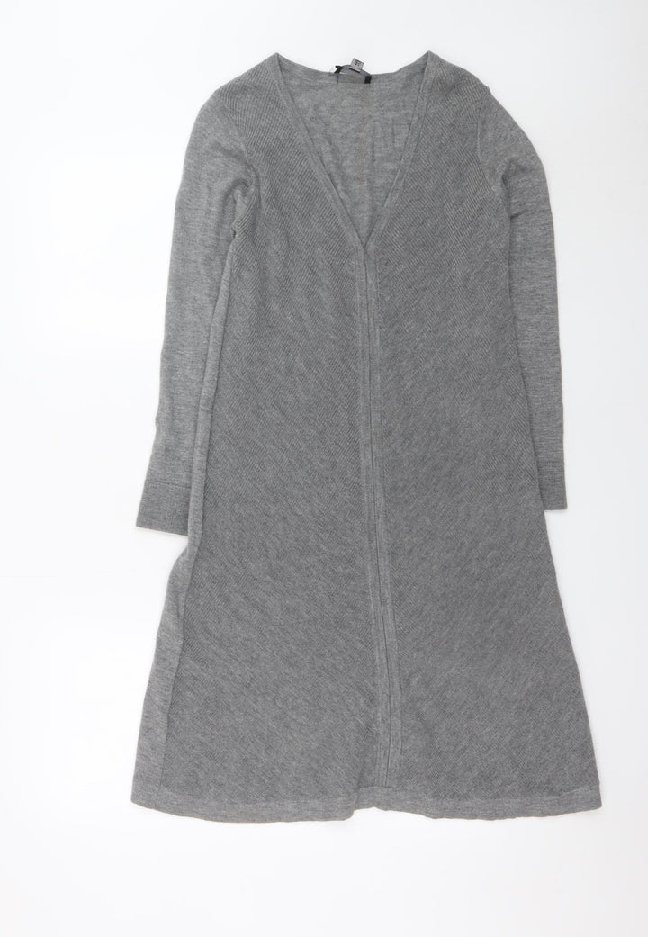 The White Company Women Grey Size 12 Wool Cashmere Knit Midi A-Line Dress
