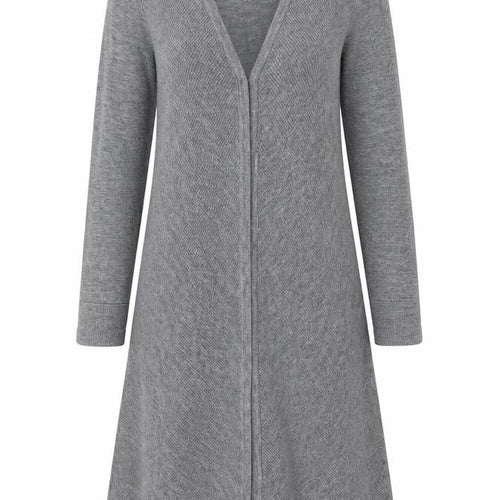 The White Company Women Grey Size 12 Wool Cashmere Knit Midi A-Line Dress