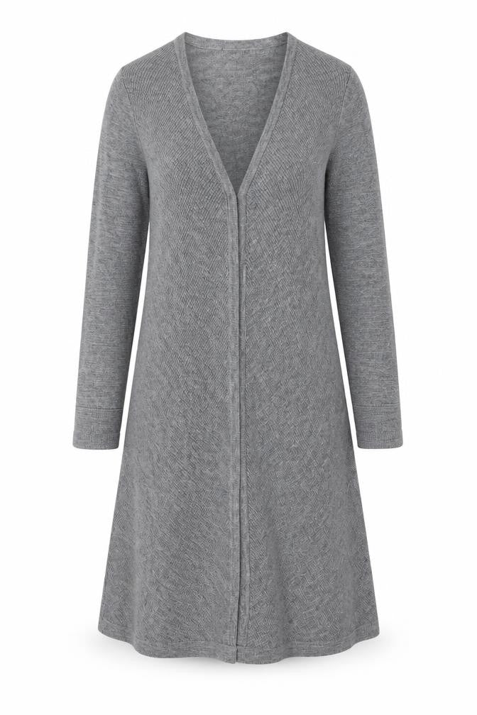 The White Company Women Grey Size 12 Wool Cashmere Knit Midi A-Line Dress