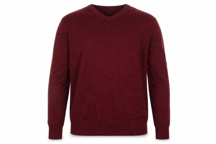 Debenhams Men Burgundy 2XL V-Neck Cotton Cashmere Jumper