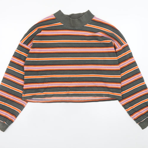 Wild Fable Women Multicoloured Striped Pullover Sweatshirt XL