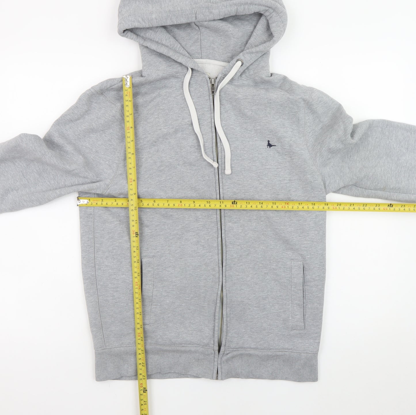 Jack Wills Men’s Grey Full Zip Hoodie M Regular Fit Cotton Blend