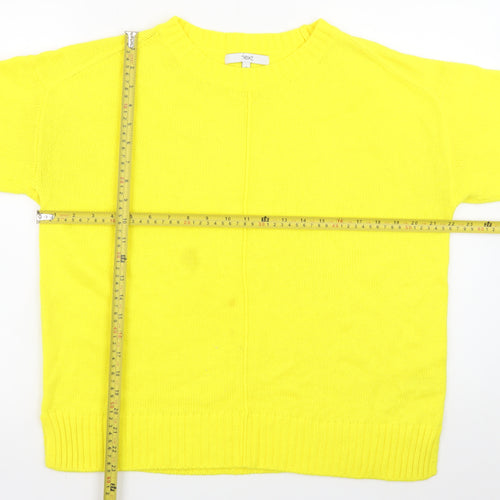 Next Women Yellow Crew Neck Wool Blend Long Sleeve Jumper Size 14