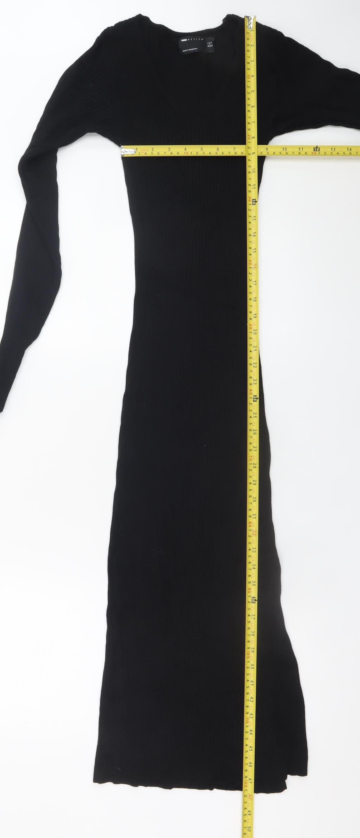 ASOS DESIGN Women’s Black Size 8 Bodycon Knit Midi Dress
