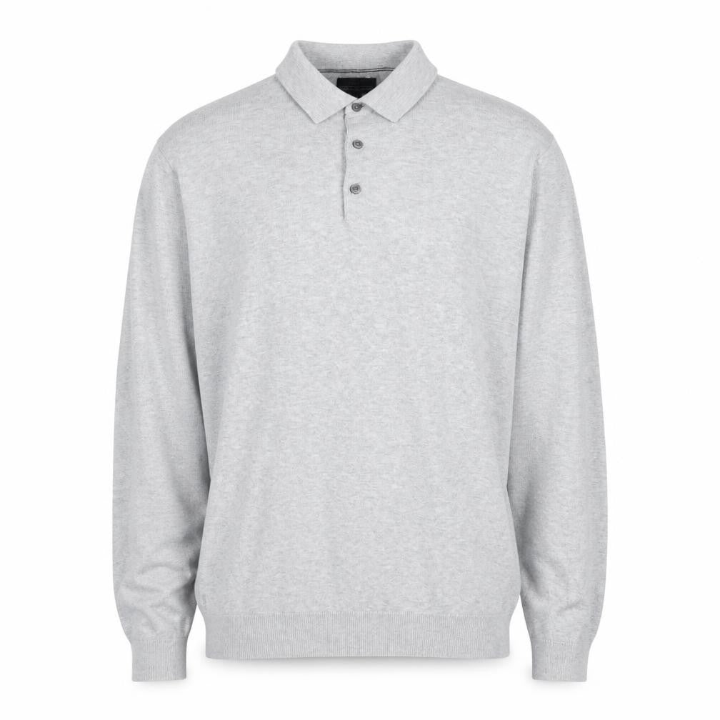 Front view of Next Men’s Grey Cotton Blend Long Sleeve Collared Button-Up Shirt Medium