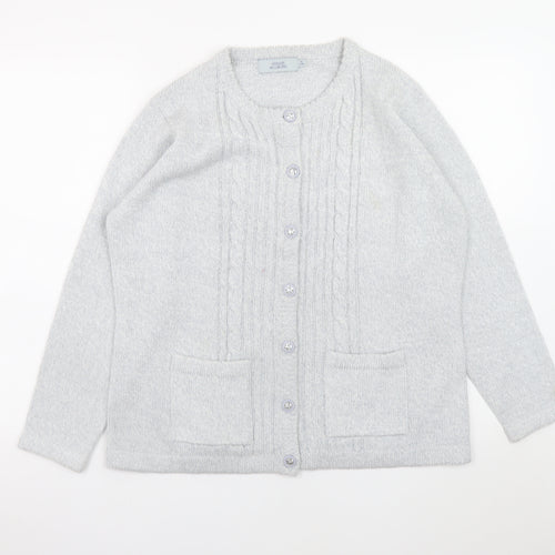 Honor Millburn Women’s Grey Cable-Knit Cardigan Size M 14-16