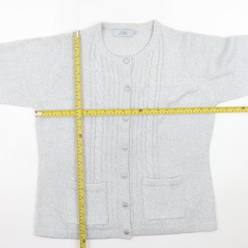 Honor Millburn Women’s Grey Cable-Knit Cardigan Size M 14-16