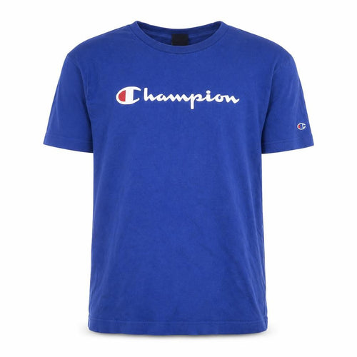Champion Men's Blue Medium Sports Logo Cotton T-Shirt