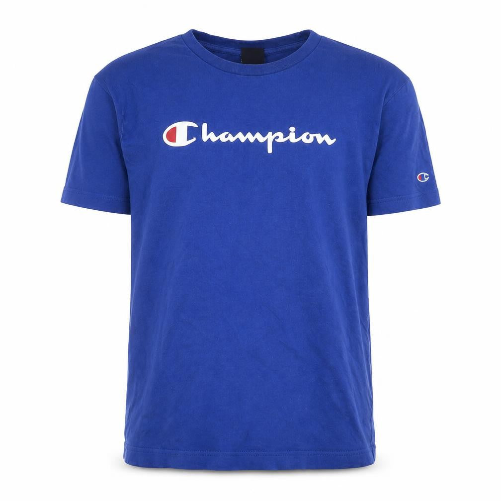 Champion Men's Blue Medium Sports Logo Cotton T-Shirt