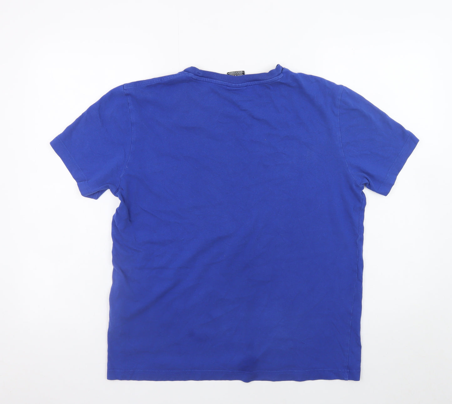 Champion Men's Blue Medium Sports Logo Cotton T-Shirt