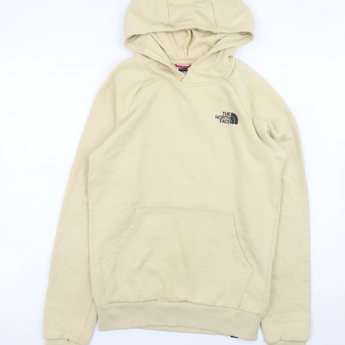 The North Face Women Beige Pullover Hoodie XS Cotton Logo