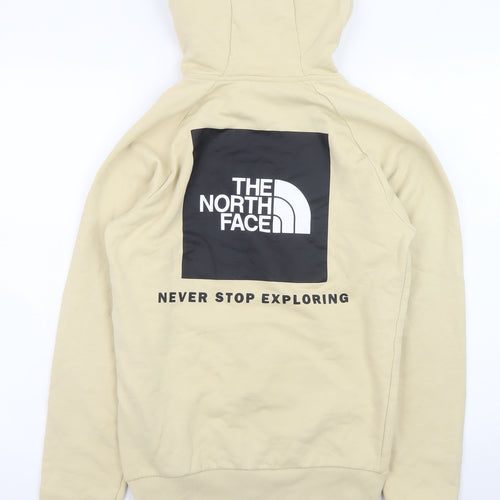 The North Face Women Beige Pullover Hoodie XS Cotton Logo