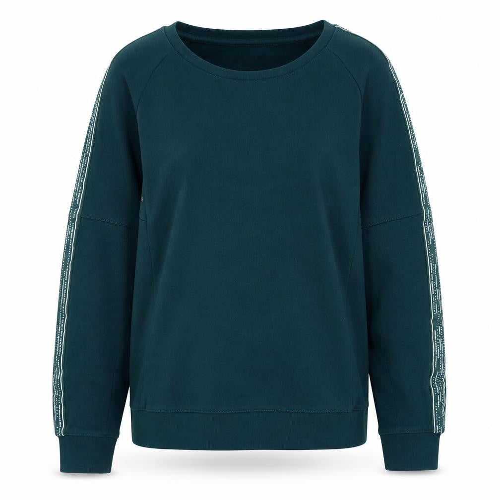 Front view of Breakout Women's Green XS Crew Neck Long Sleeve Sweatshirt