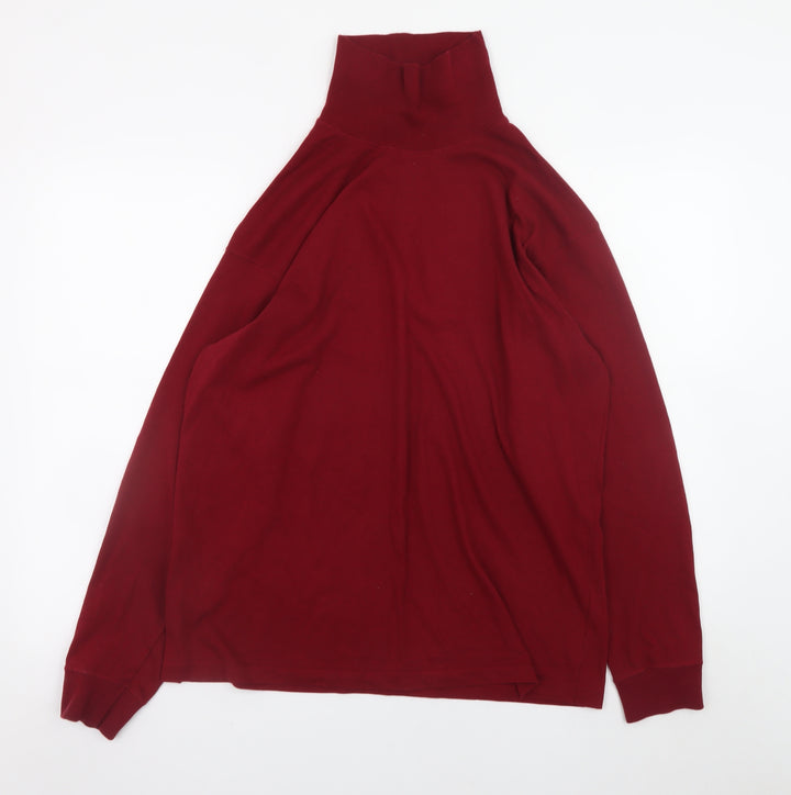Marks and Spencer Men's Red Roll Neck Cotton Jumper M