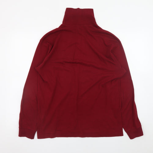 Marks and Spencer Men's Red Roll Neck Cotton Jumper M