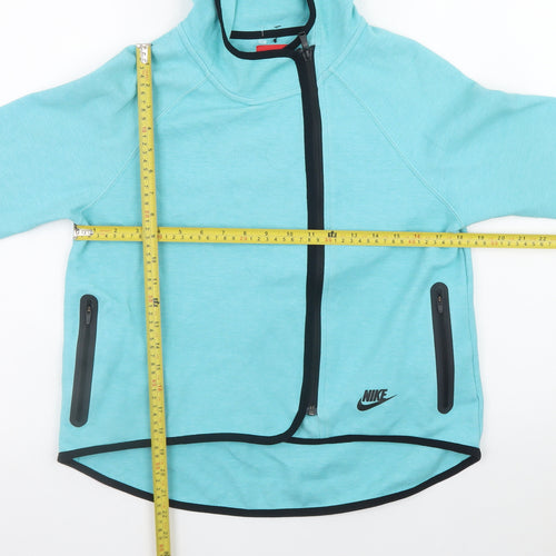 Nike Girls Blue Full Zip Hoodie 12-13 Years Hooded Sweatshirt
