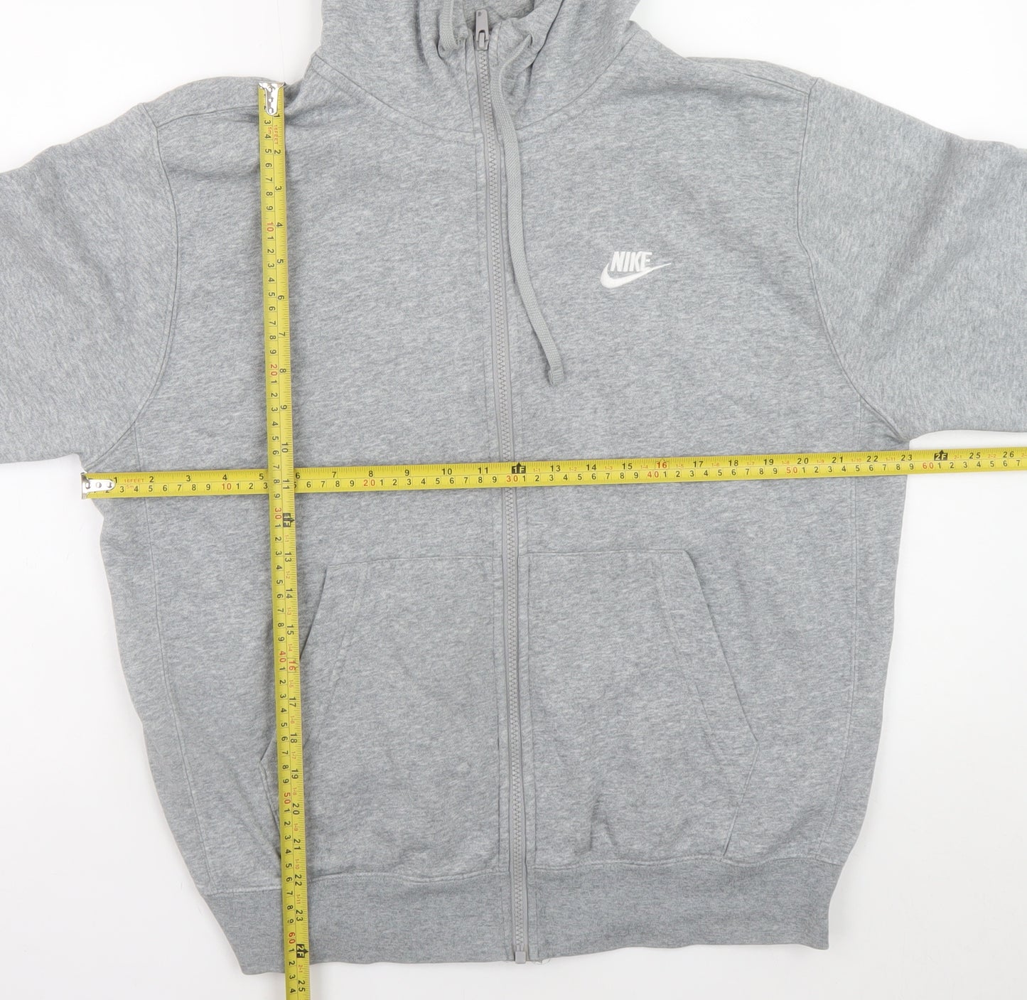 Nike Men's Grey Full Zip Fleece Hoodie Size M Regular Fit