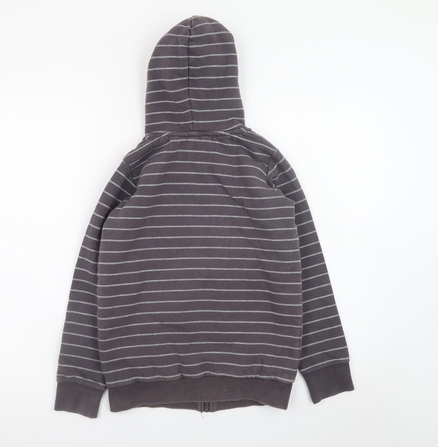 Joules Boys Grey Striped Full Zip Fleece Hoodie 9-10 Years