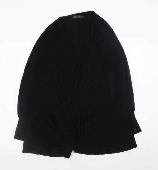 Marks and Spencer Women's Black Medium Open Knit Long Sleeve Cardigan