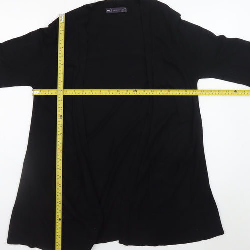 Marks and Spencer Women's Black Medium Open Knit Long Sleeve Cardigan
