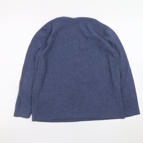 WALL Women's Blue Wool Boat Neck Pullover Jumper Size S