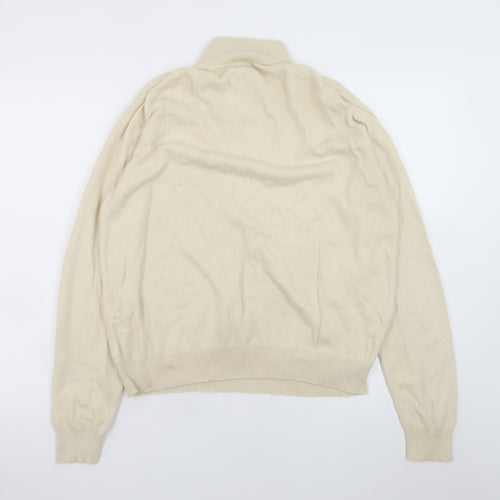 Estheme Women Beige XL Mock Neck Silk Cashmere Pullover Jumper