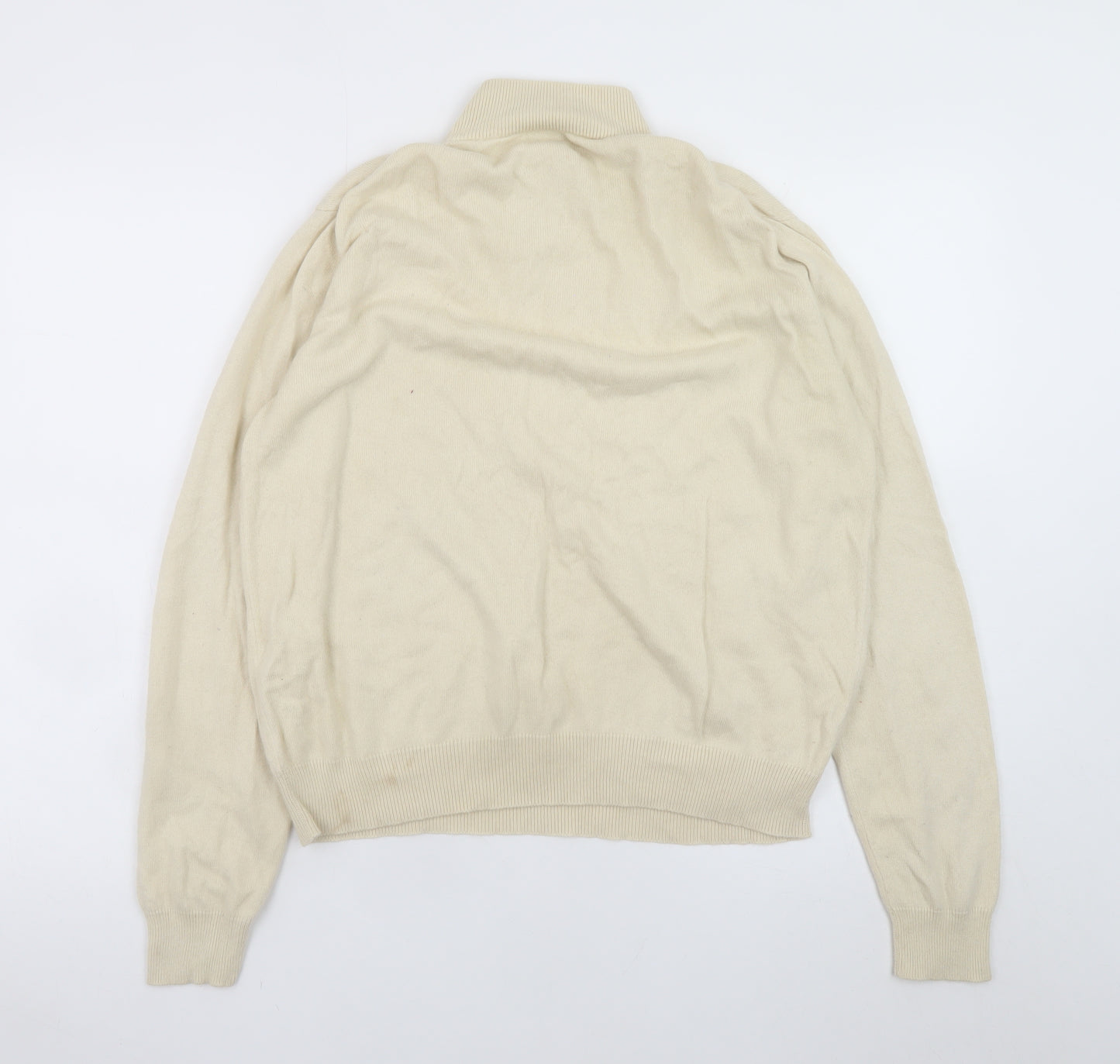 Estheme Women Beige XL Mock Neck Silk Cashmere Pullover Jumper