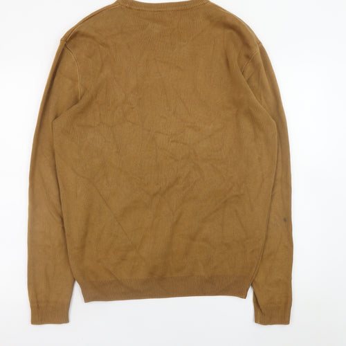 ZARA Men Brown Cotton Crew Neck Pullover Jumper XL
