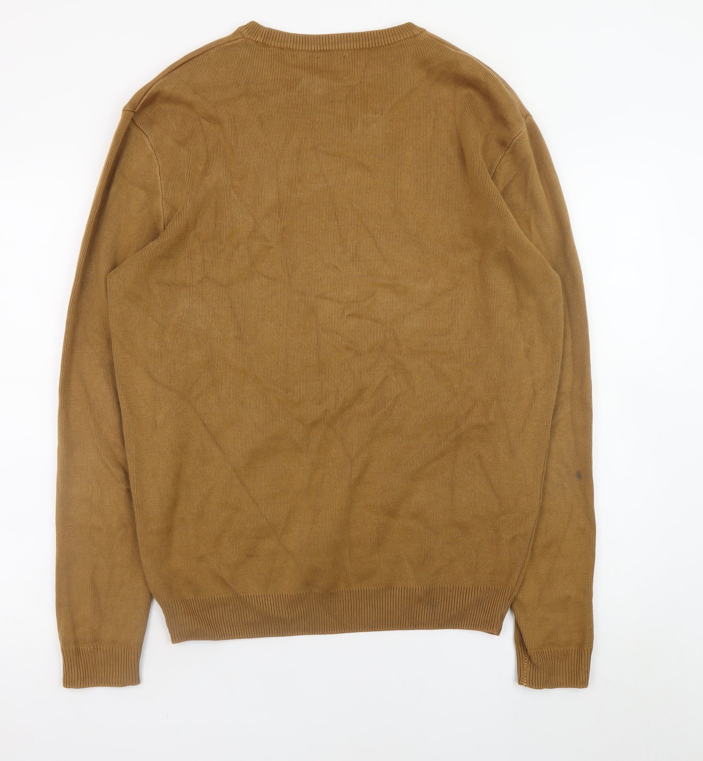 ZARA Men Brown Cotton Crew Neck Pullover Jumper XL
