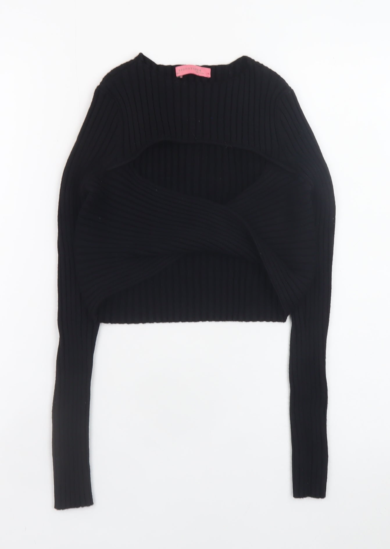 Signature 8 Women's Black Knit Shrug Jumper Size M