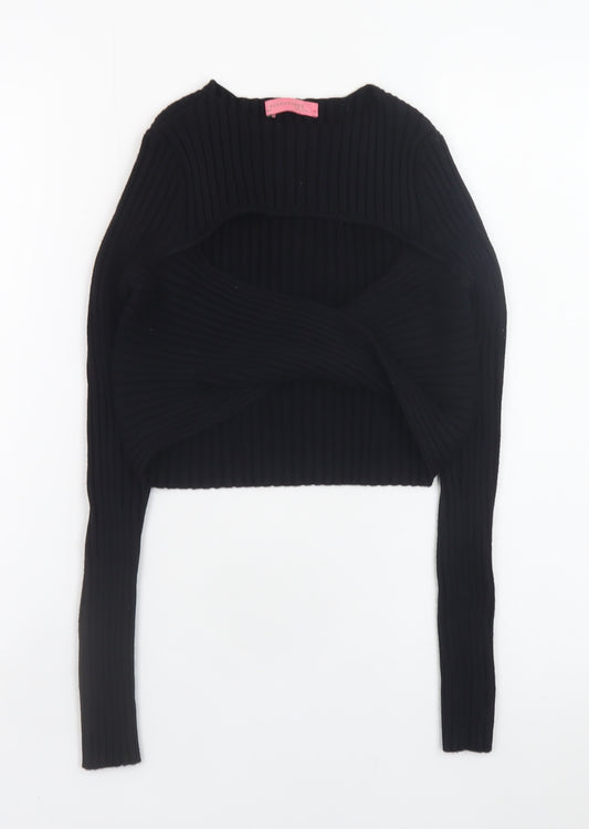 Signature 8 Women's Black Knit Shrug Jumper Size M