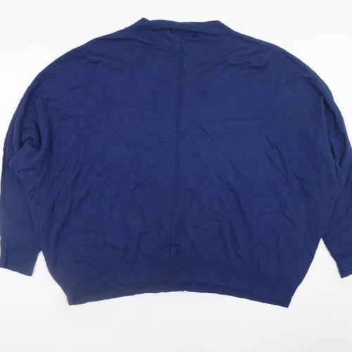 Next Women’s Blue V-Neck Relaxed Pullover Jumper Size L