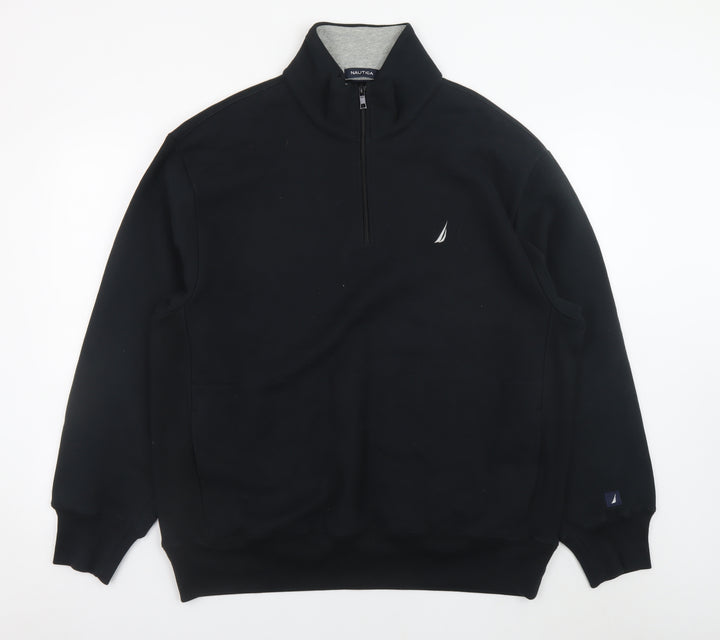 Nautica Men’s Black XL 1/4 Zip Pullover Sweatshirt