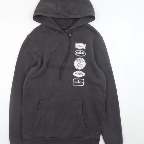Mercier Men's Black Pullover Hoodie S Graphic Logo Streetwear