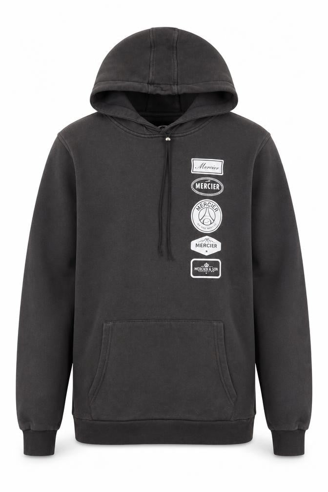 Mercier Men's Black Pullover Hoodie S Graphic Logo Streetwear