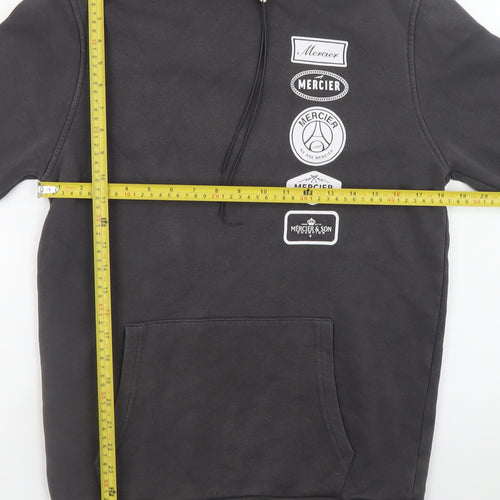 Mercier Men's Black Pullover Hoodie S Graphic Logo Streetwear