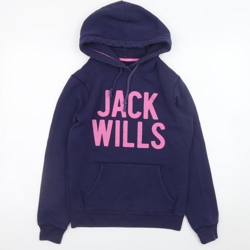 Jack Wills Womens Navy Blue Pullover Hoodie Size 8