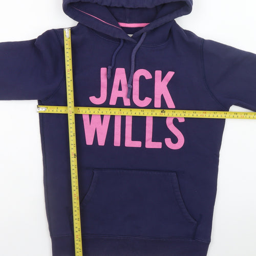 Jack Wills Womens Navy Blue Pullover Hoodie Size 8