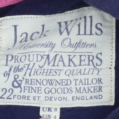 Jack Wills Womens Navy Blue Pullover Hoodie Size 8