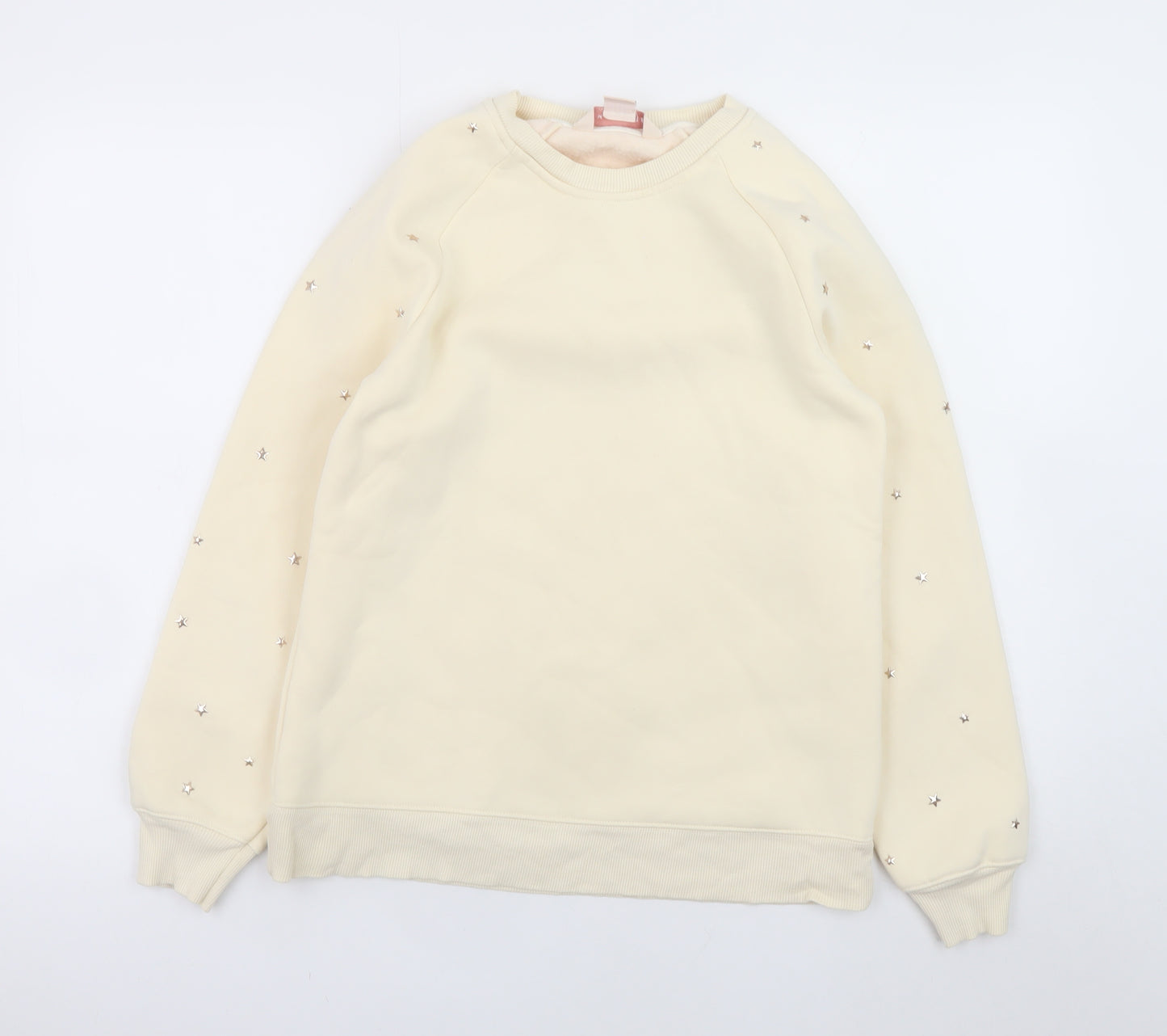Mauvette Womens Beige Embellished Pullover Sweatshirt UK 8