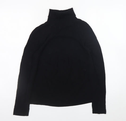 Piazza Sempione Women's Black Wool Roll Neck Jumper Size 18