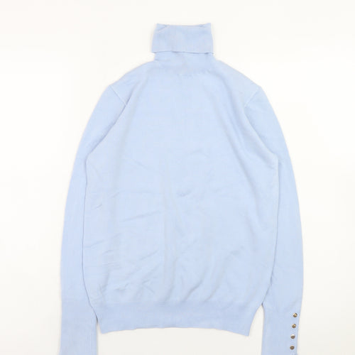 ZARA Womens Blue Roll Neck Long Sleeve Pullover Jumper Size 12