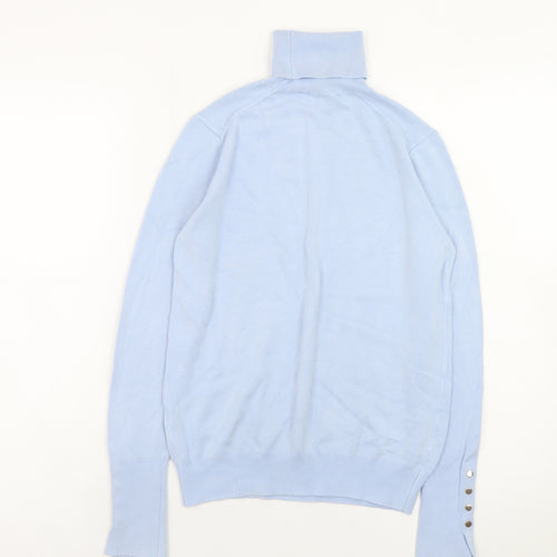 ZARA Womens Blue Roll Neck Long Sleeve Pullover Jumper Size 12