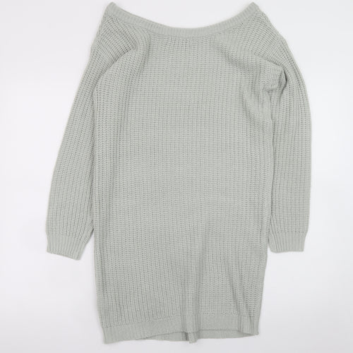 Missguided Women’s Grey Knit Jumper Dress UK 6 Long Sleeve