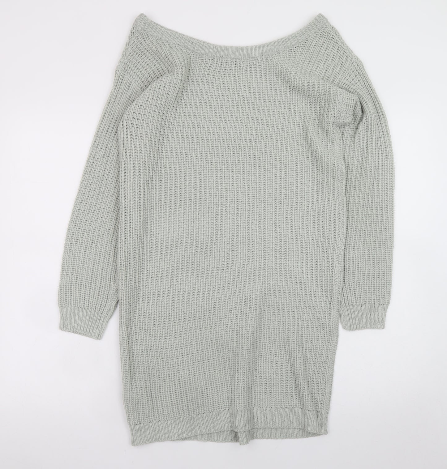 Missguided Women’s Grey Knit Jumper Dress UK 6 Long Sleeve