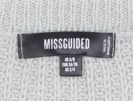 Missguided Women’s Grey Knit Jumper Dress UK 6 Long Sleeve