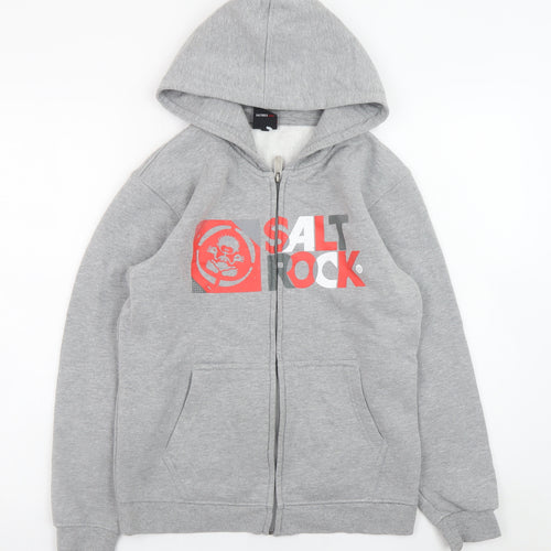 Saltrock Grey Full Zip Hoodie Teens Size 12 Slim Fleece Lined