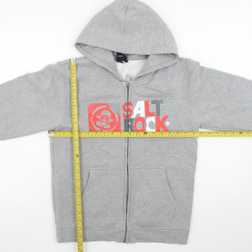 Saltrock Grey Full Zip Hoodie Teens Size 12 Slim Fleece Lined